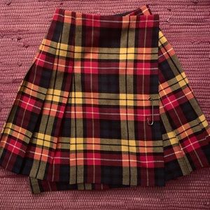Vintage Scottish Tartan Kilt Skirt